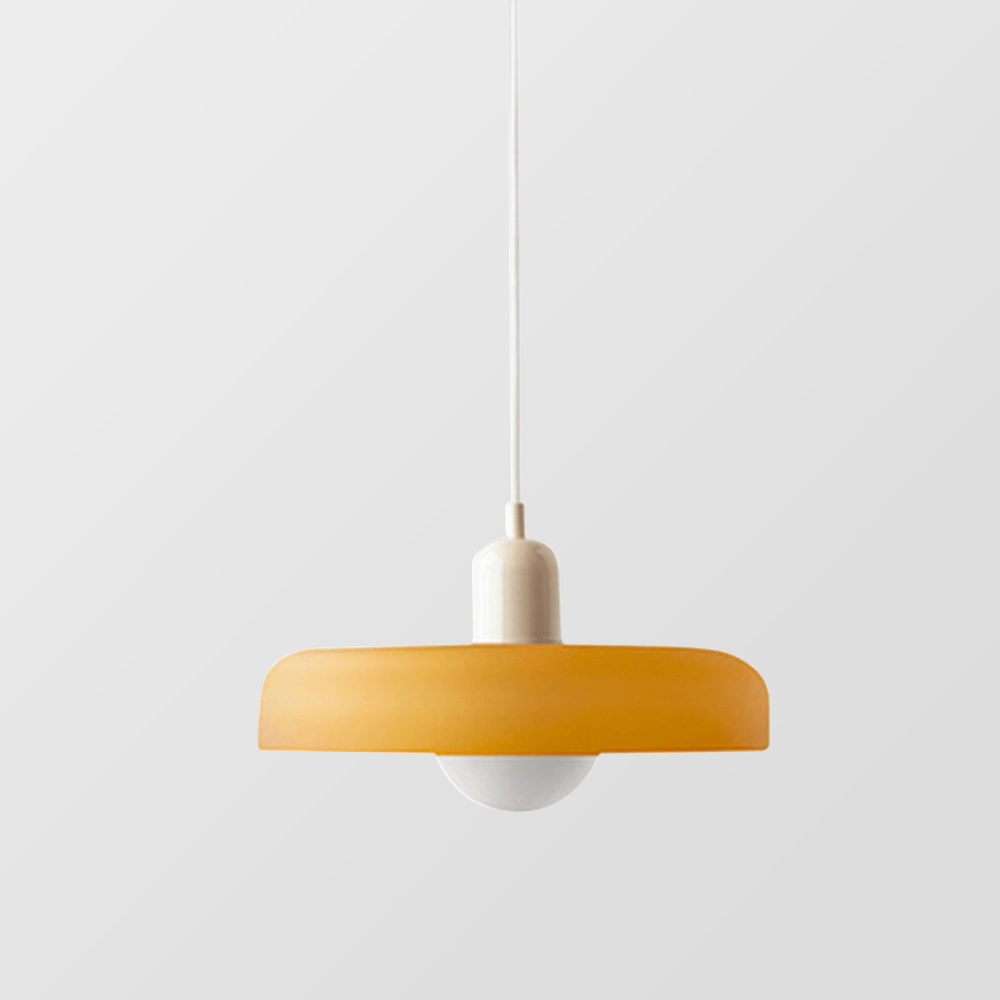 Lampe Suspendue Bauhaus en Verre Coloré – Luminaire Suspendu Rond, Design Moderne, Dimensions D25 x H18 cm, Longueur de Câble Réglable
