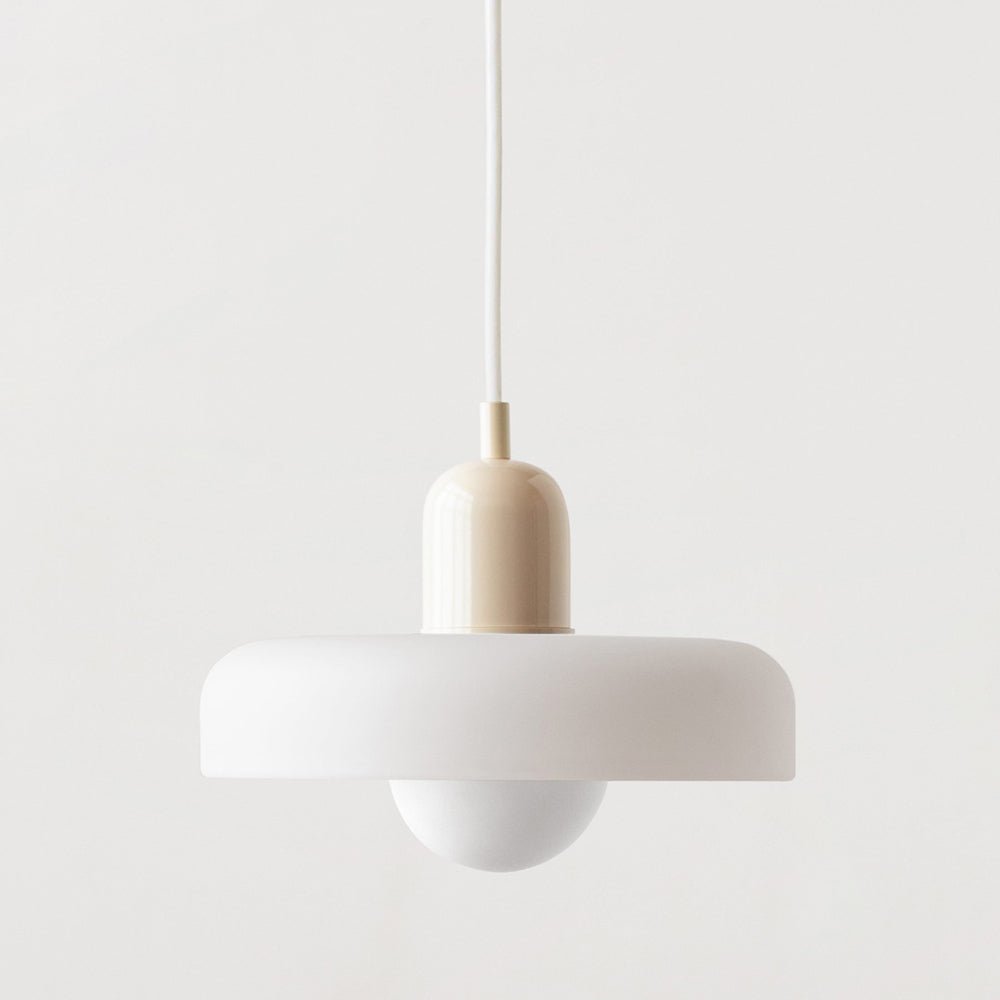 Lampe Suspendue Bauhaus en Verre Coloré – Luminaire Suspendu Rond, Design Moderne, Dimensions D25 x H18 cm, Longueur de Câble Réglable