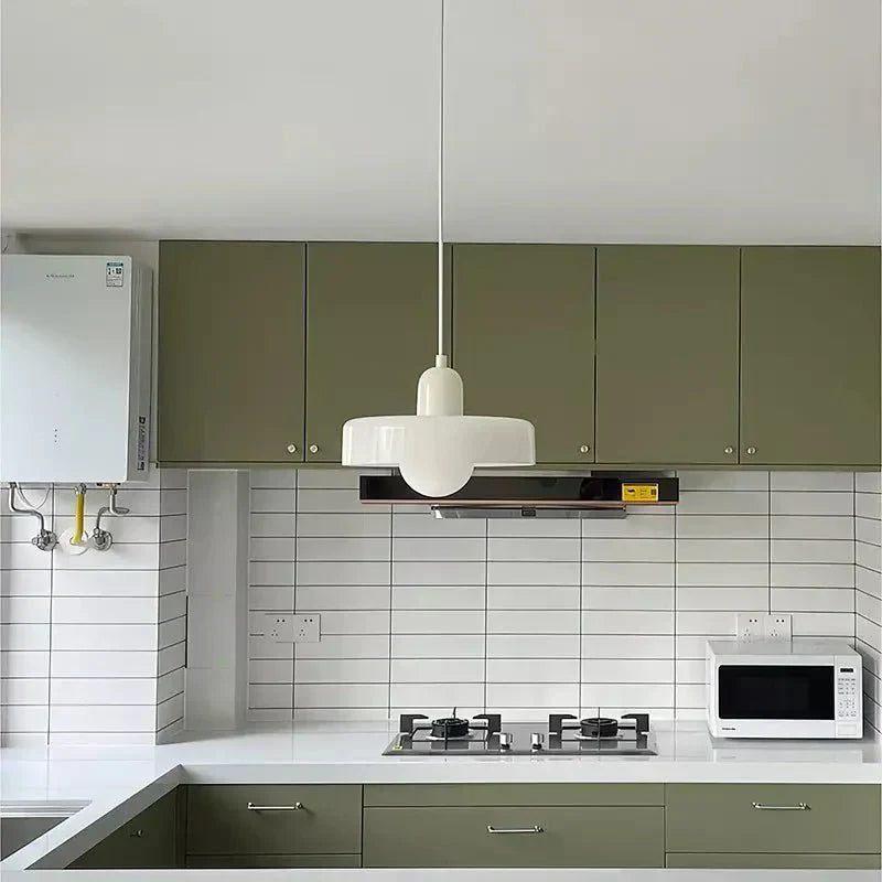 Lampe Suspendue Bauhaus en Verre Coloré – Luminaire Suspendu Rond, Design Moderne, Dimensions D25 x H18 cm, Longueur de Câble Réglable