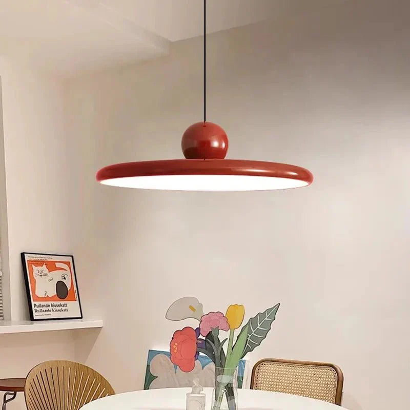Suspension en Verre Bauhaus LED Crème Douce – Éclairage Artistique pour Salon et Salle à Manger, Diamètre 30/40 cm