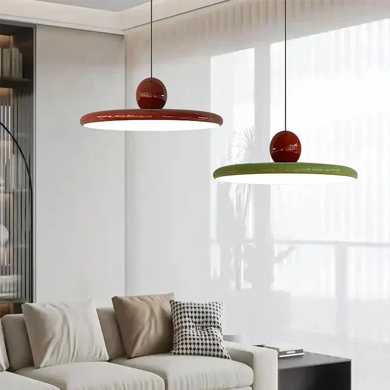 Suspension en Verre Bauhaus LED Crème Douce – Éclairage Artistique pour Salon et Salle à Manger, Diamètre 30/40 cm