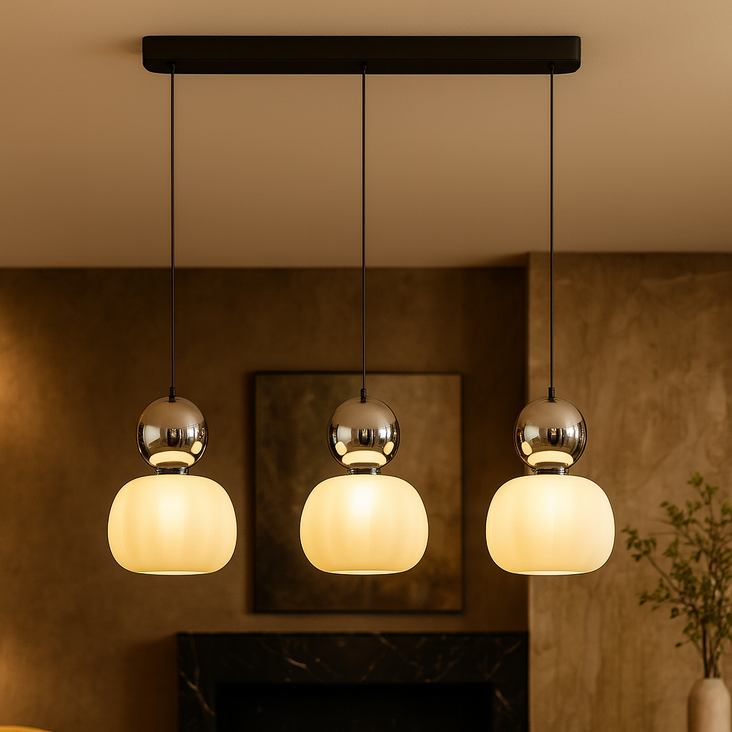 Suspension Art Déco Élégante en Métal et PMMA avec Abat-Jours Modulaires pour Intérieur Moderne - Design Sophistiqué et Durable