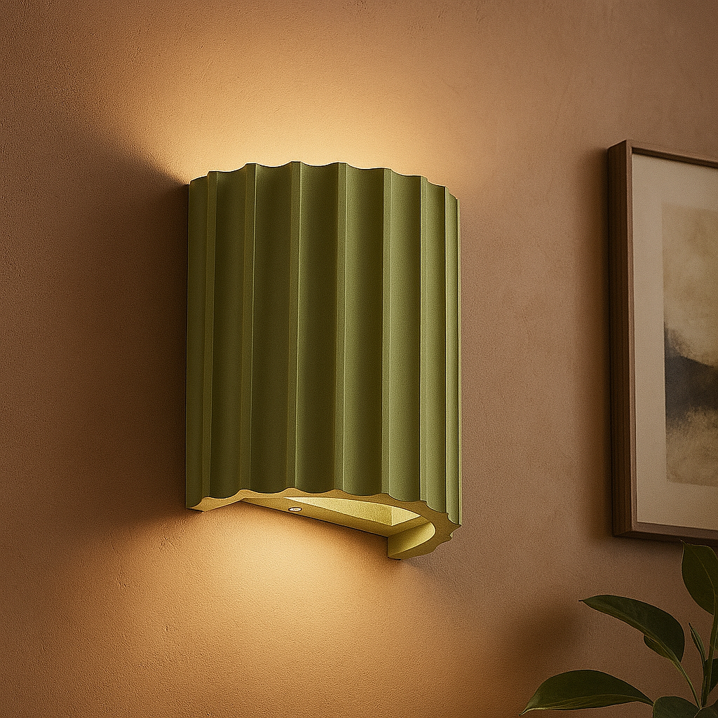 Applique Murale Design en Résine avec Éclairage LED – Lampe Murale Moderne pour Salon et Chambre, Dimensions 14 x 8 x 16,5 cm