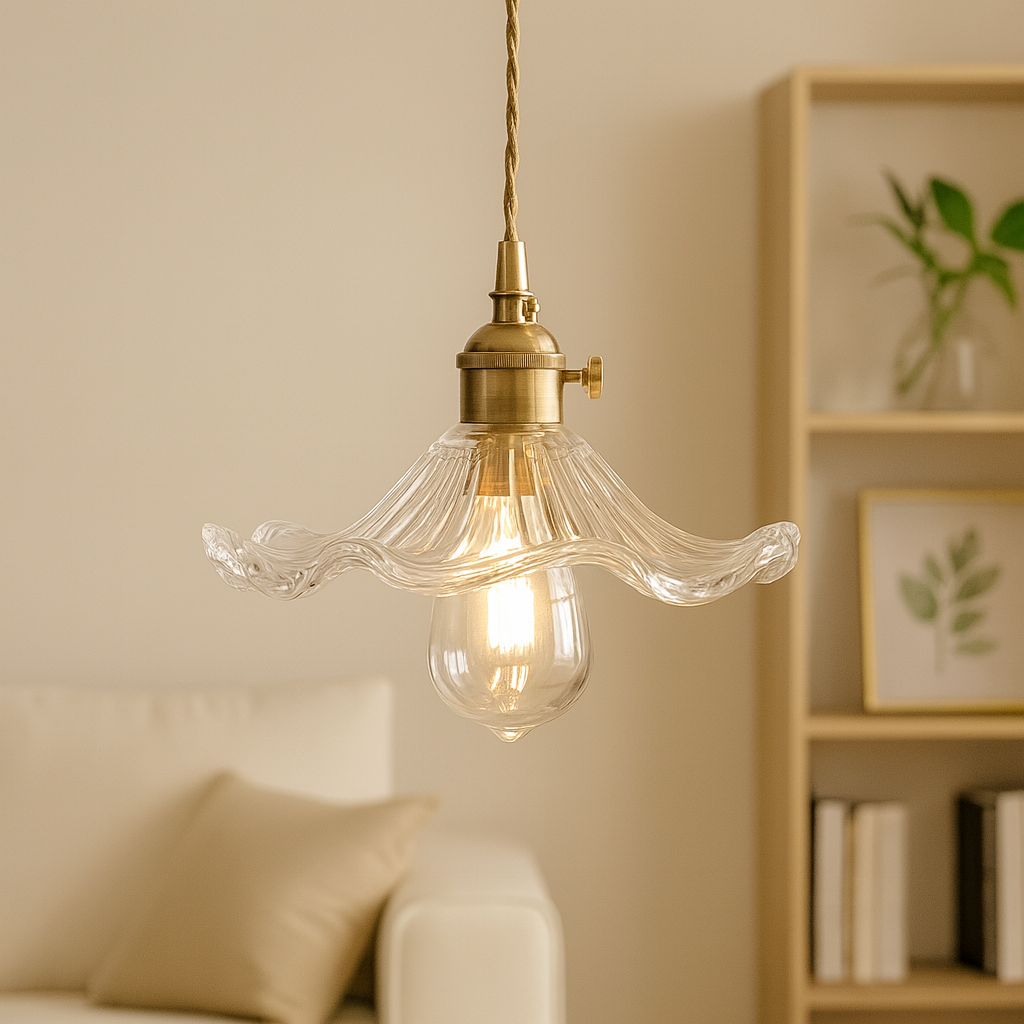 Suspension en Verre HibiscusBloom Dimmable – Lampe Élégante avec Longueur Réglable pour Intérieur Raffiné