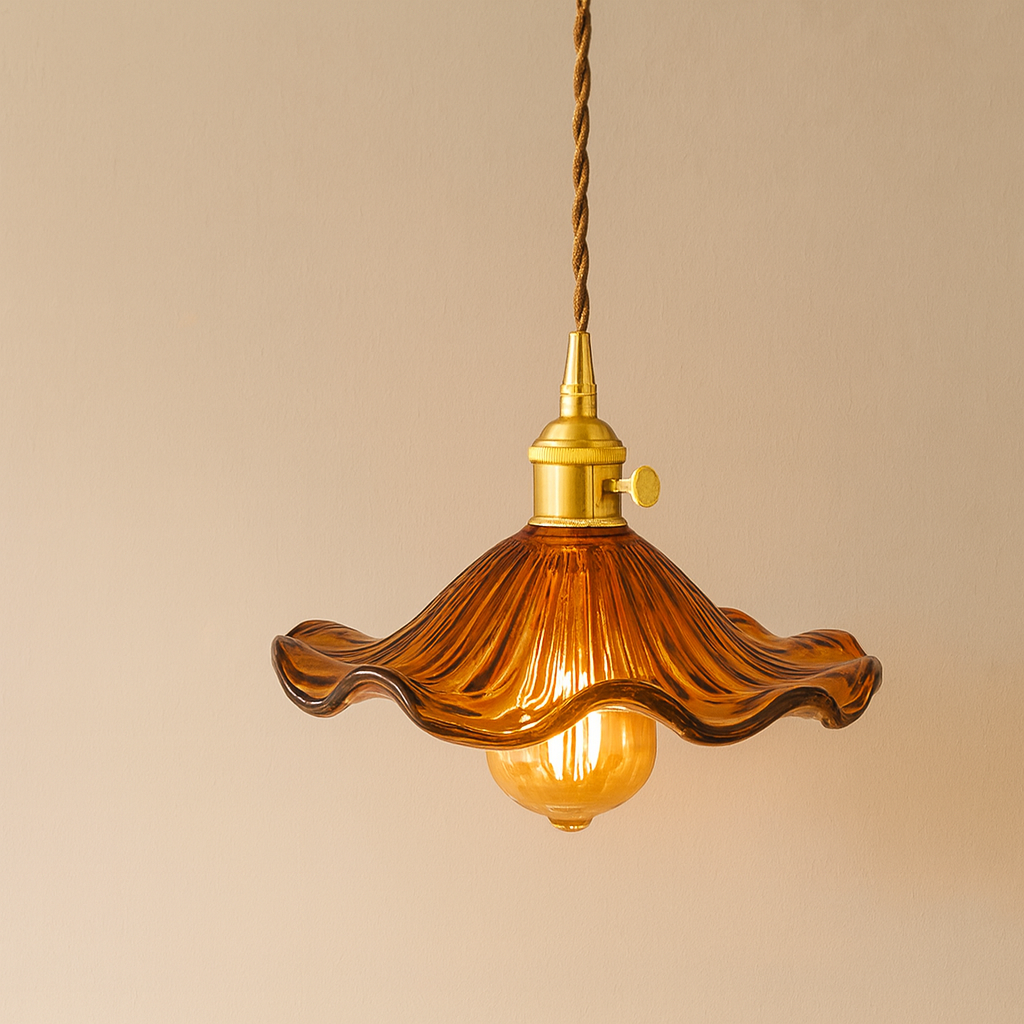 Suspension en Verre HibiscusBloom Dimmable – Lampe Élégante avec Longueur Réglable pour Intérieur Raffiné