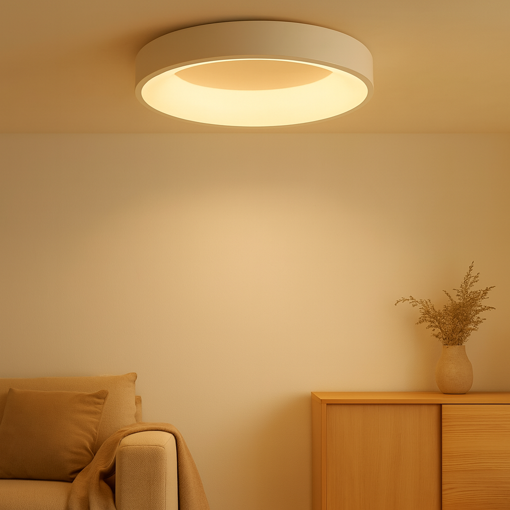 Plafonnier LED Ronde Design Scandinave – Éclairage LED Énergétique pour Intérieur Moderne
