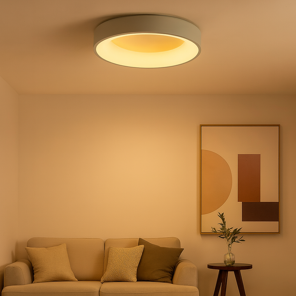 Plafonnier LED Ronde Design Scandinave – Éclairage LED Énergétique pour Intérieur Moderne