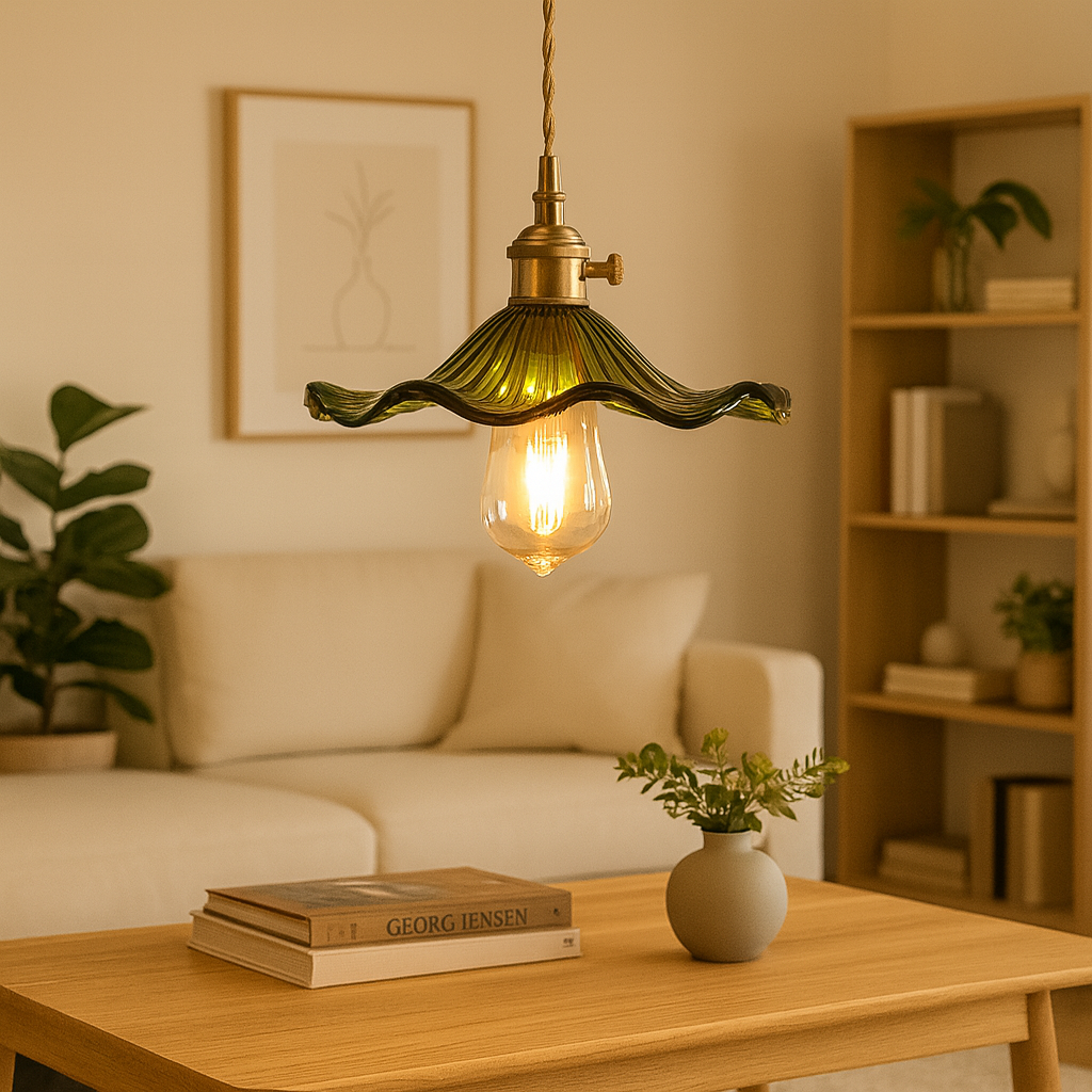 Suspension en Verre HibiscusBloom Dimmable – Lampe Élégante avec Longueur Réglable pour Intérieur Raffiné