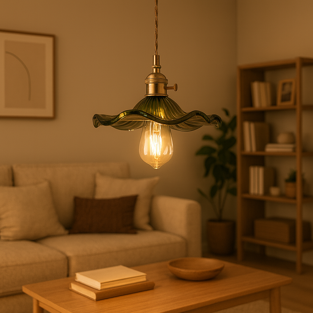 Suspension en Verre HibiscusBloom Dimmable – Lampe Élégante avec Longueur Réglable pour Intérieur Raffiné