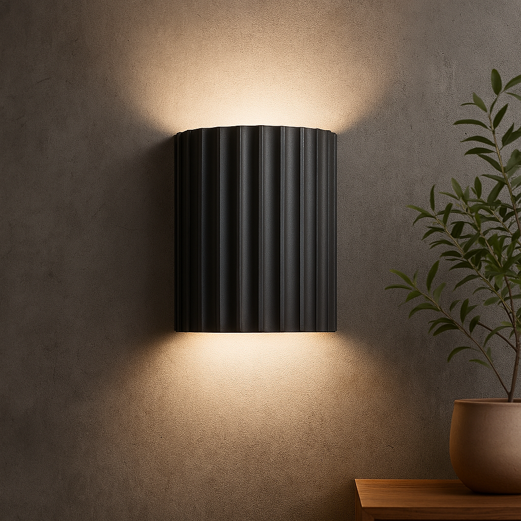 Applique Murale Design en Résine avec Éclairage LED – Lampe Murale Moderne pour Salon et Chambre, Dimensions 14 x 8 x 16,5 cm