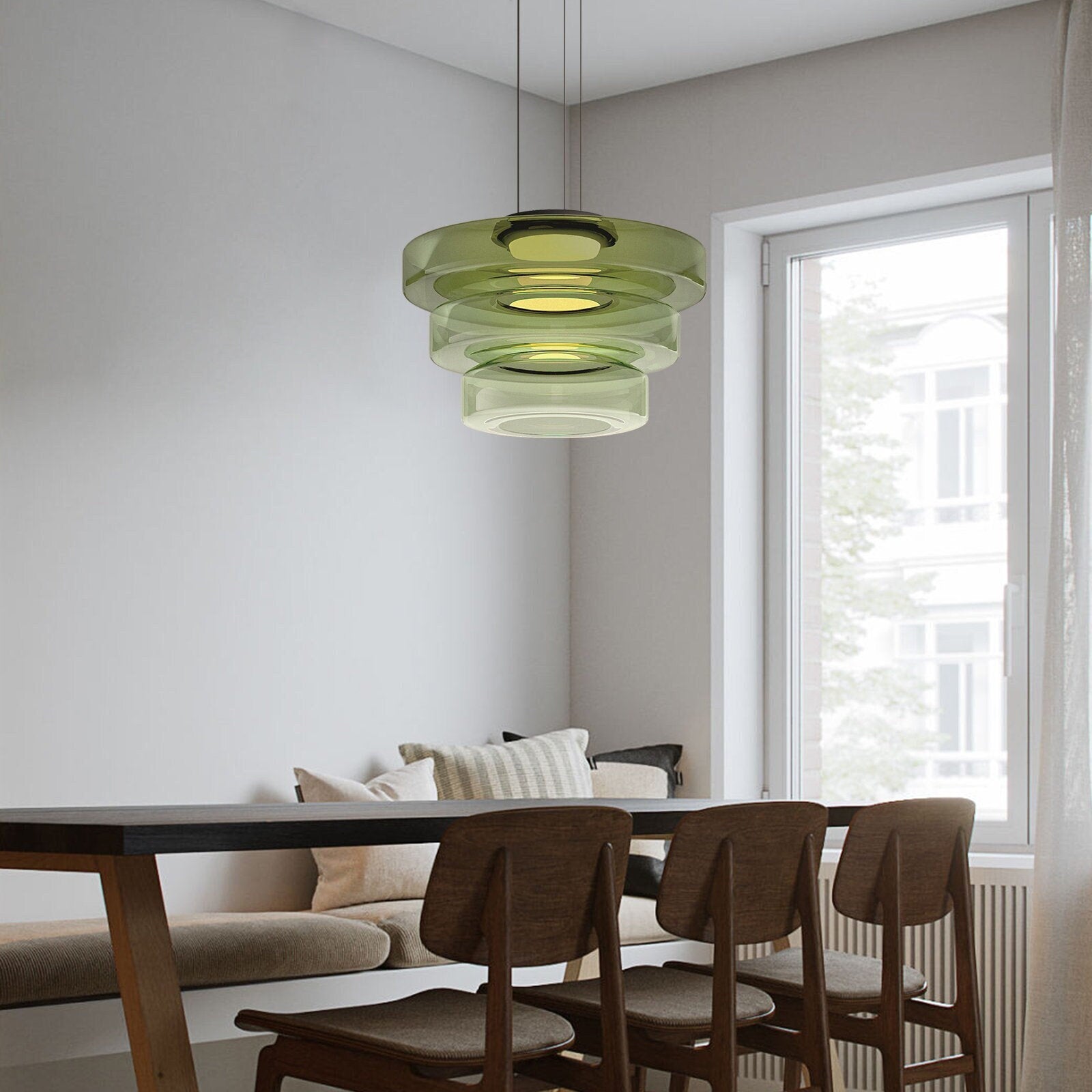 Lampe Suspendue en Verre Design Minimaliste – Luminaire Suspendu Élégant pour Cuisine et Intérieurs Modernes