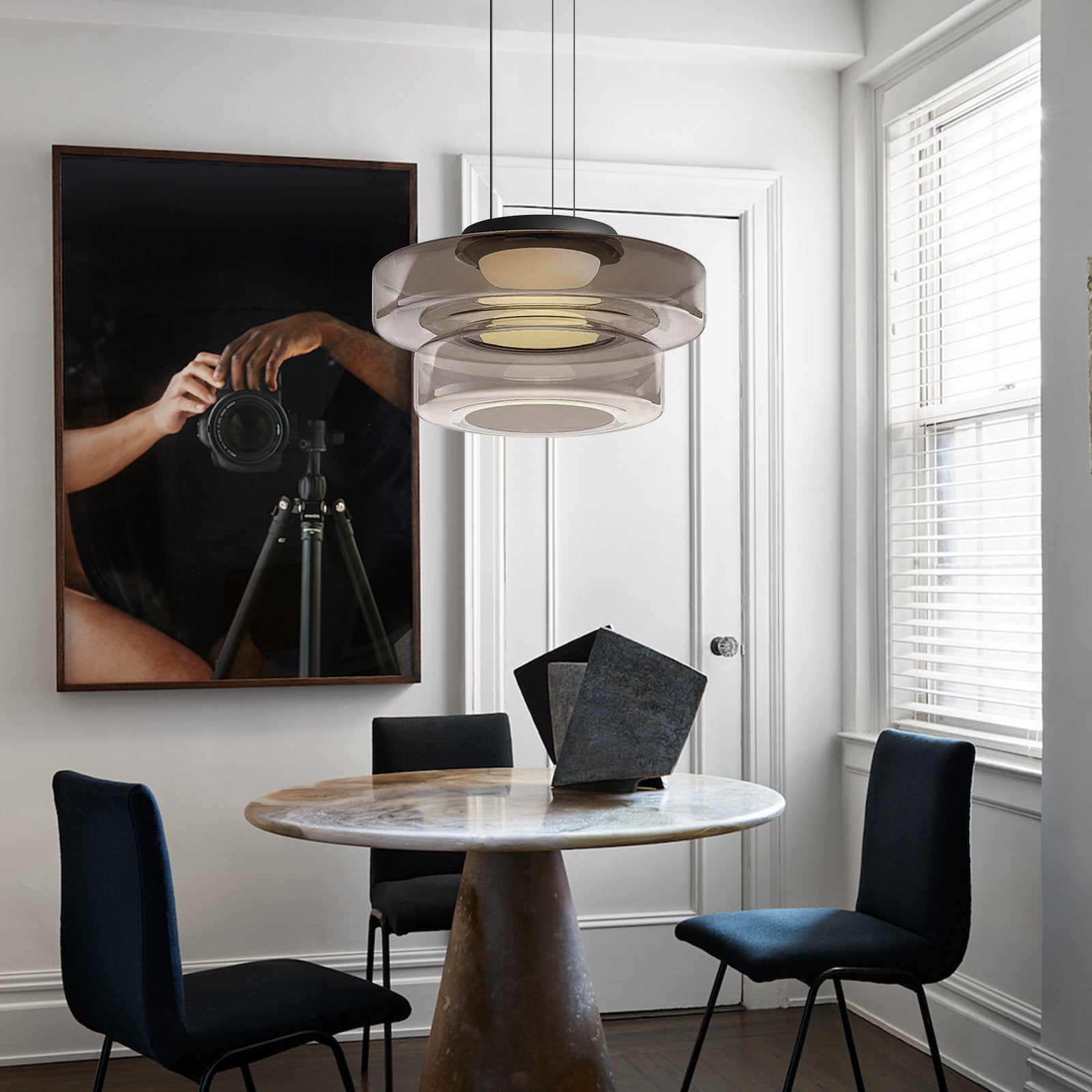 Lampe Suspendue en Verre Design Minimaliste – Luminaire Suspendu Élégant pour Cuisine et Intérieurs Modernes