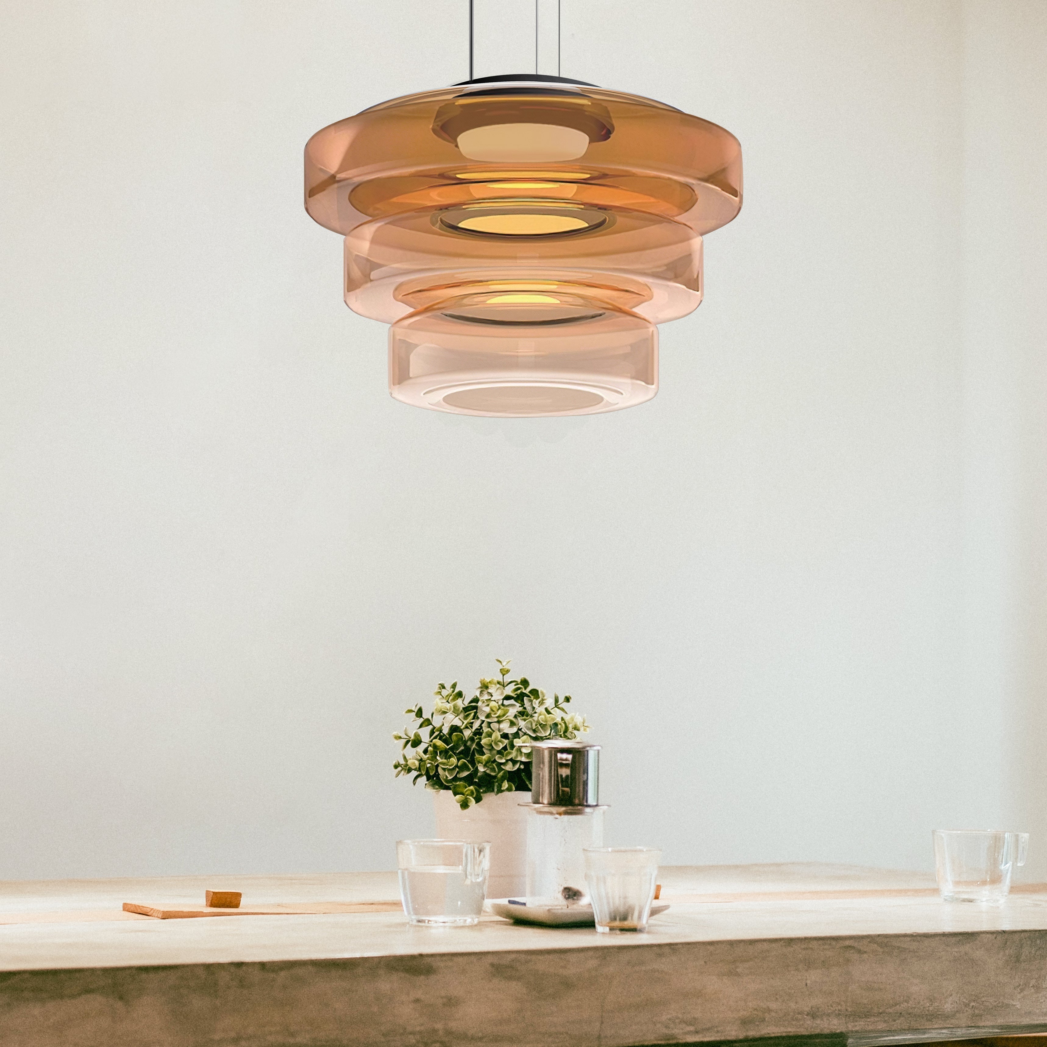 Lampe Suspendue en Verre Design Minimaliste – Luminaire Suspendu Élégant pour Cuisine et Intérieurs Modernes