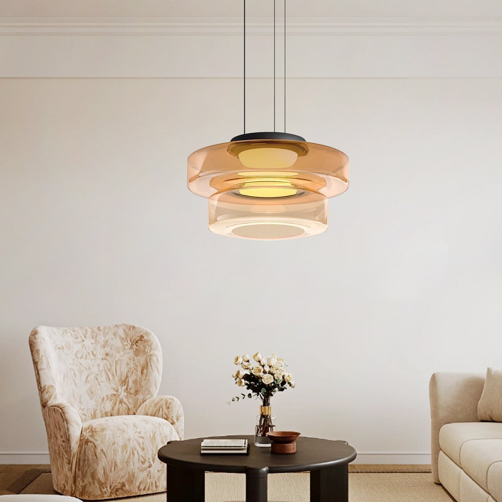 Lampe Suspendue en Verre Design Minimaliste – Luminaire Suspendu Élégant pour Cuisine et Intérieurs Modernes