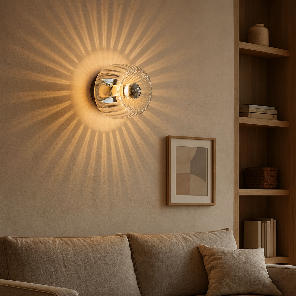 Applique Murale Design Scandinave en Verre et Métal pour Salon et Chambre – Éclairage Minimaliste Bauhaus