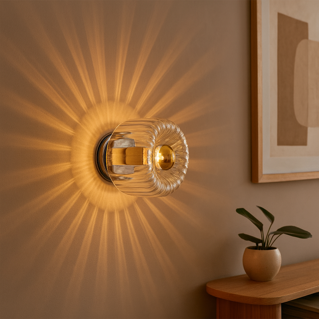 Applique Murale Design Scandinave en Verre et Métal pour Salon et Chambre – Éclairage Minimaliste Bauhaus