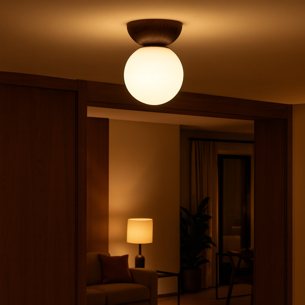 Plafonnier Design LED Japonais pour Salon - Éclairage Élégant et Apaisant, Idéal pour Intérieurs Modernes et Classiques