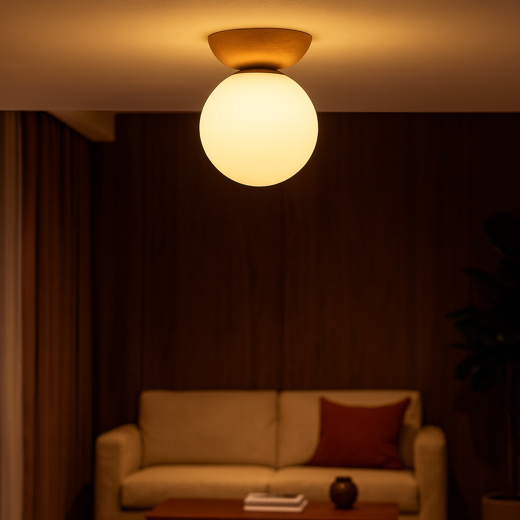 Plafonnier Design LED Japonais pour Salon - Éclairage Élégant et Apaisant, Idéal pour Intérieurs Modernes et Classiques