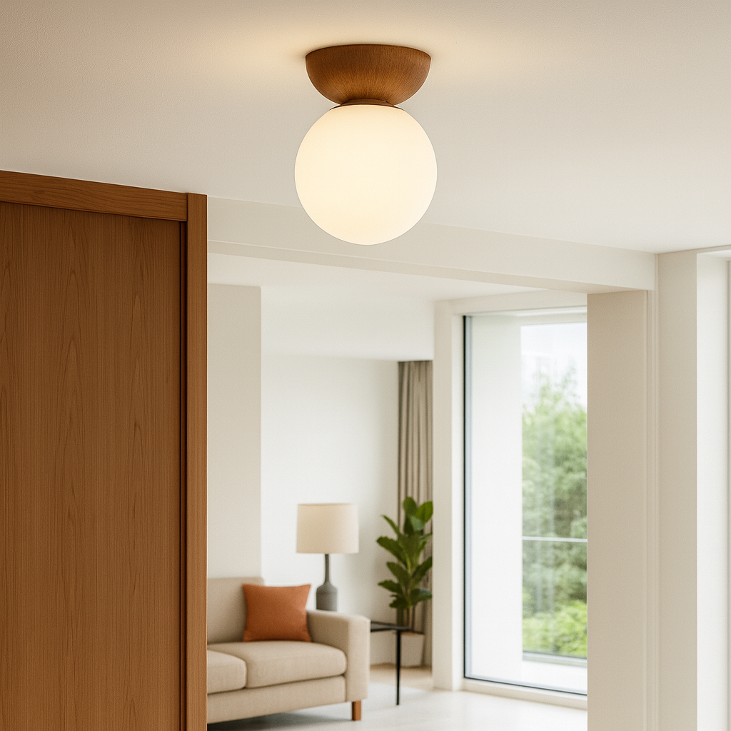 Plafonnier Design LED Japonais pour Salon - Éclairage Élégant et Apaisant, Idéal pour Intérieurs Modernes et Classiques