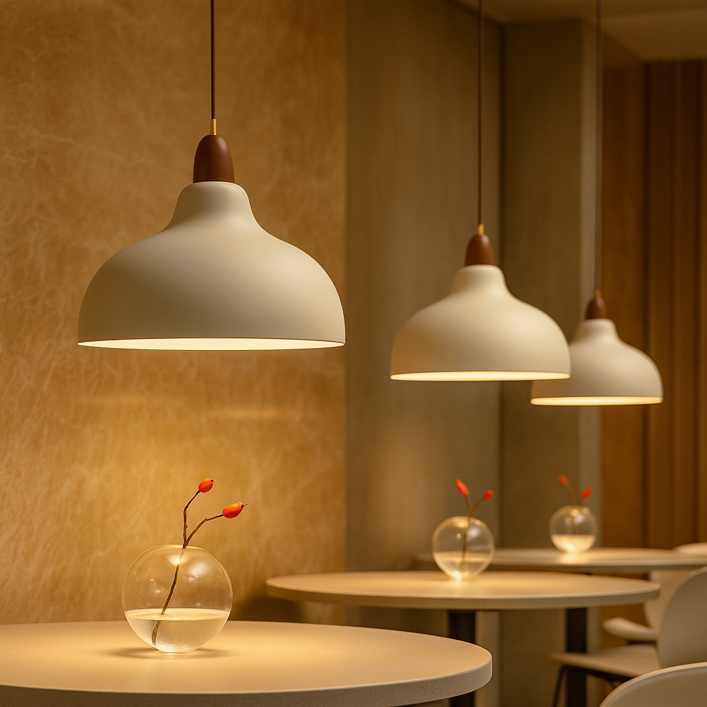 Suspension Scandinave en Bois et Métal – Luminaire Minimaliste Ajustable pour Cuisine et Salon, 35 cm, Blanc ou Noir