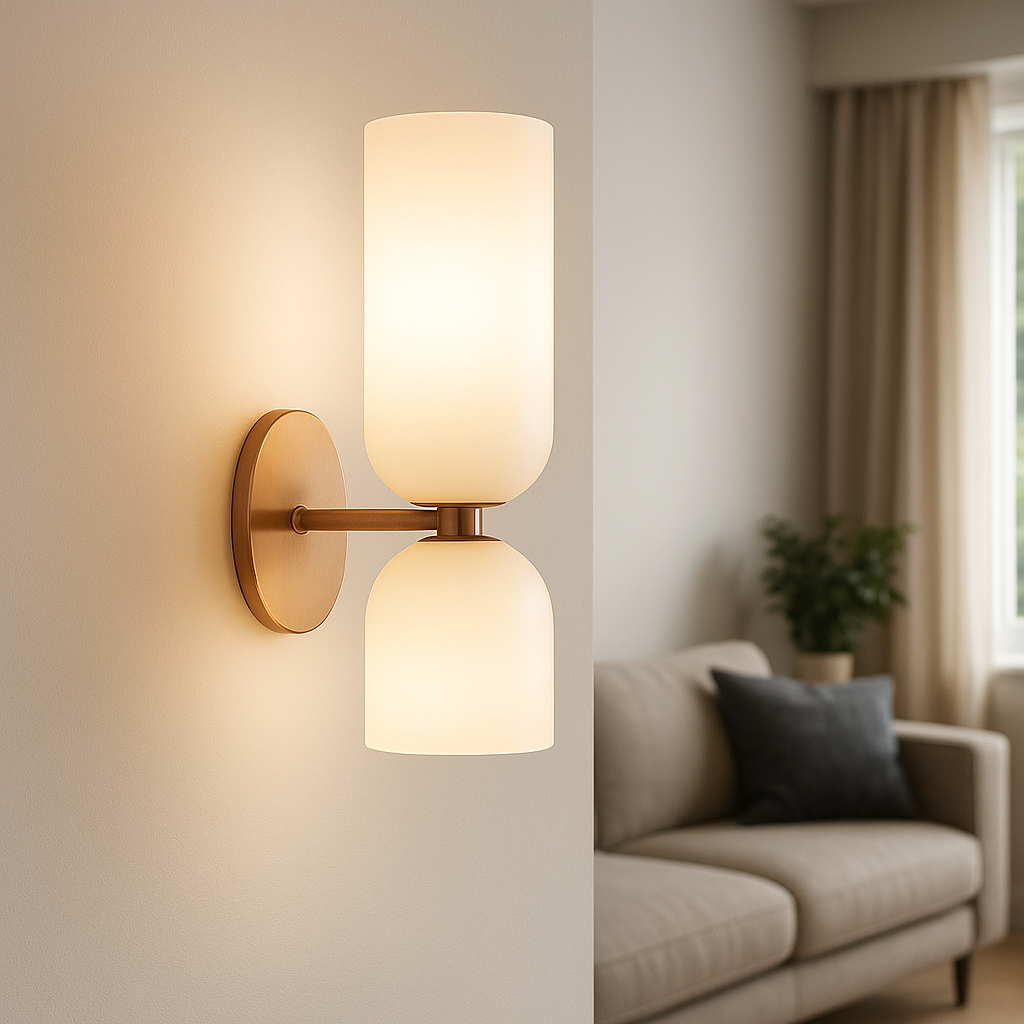 Applique Murale LED Double en Verre Design Moderne pour Salon et Chambre – Éclairage Économe en Énergie