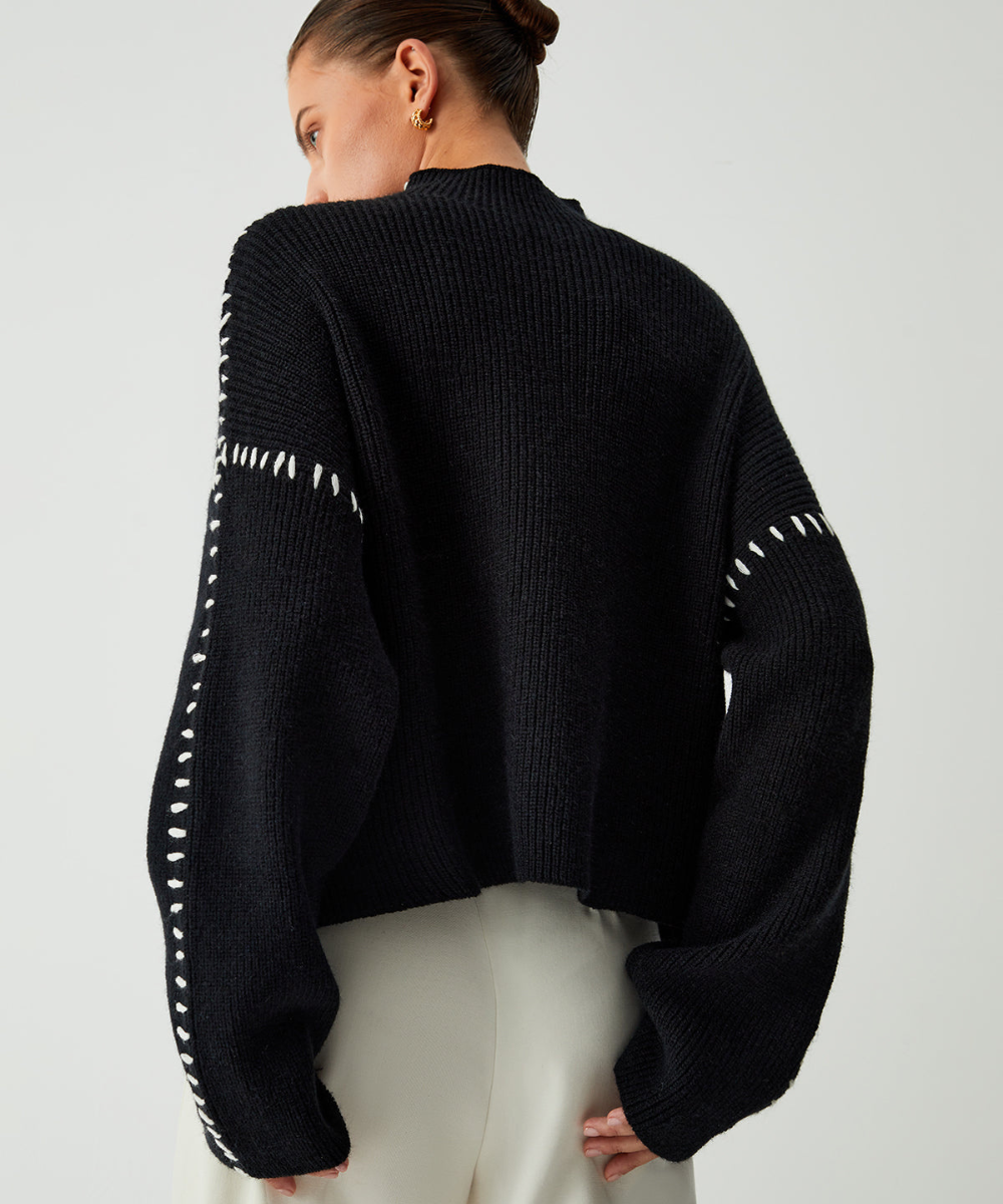 Shift The Focus Oversized Mock Neck Sweater