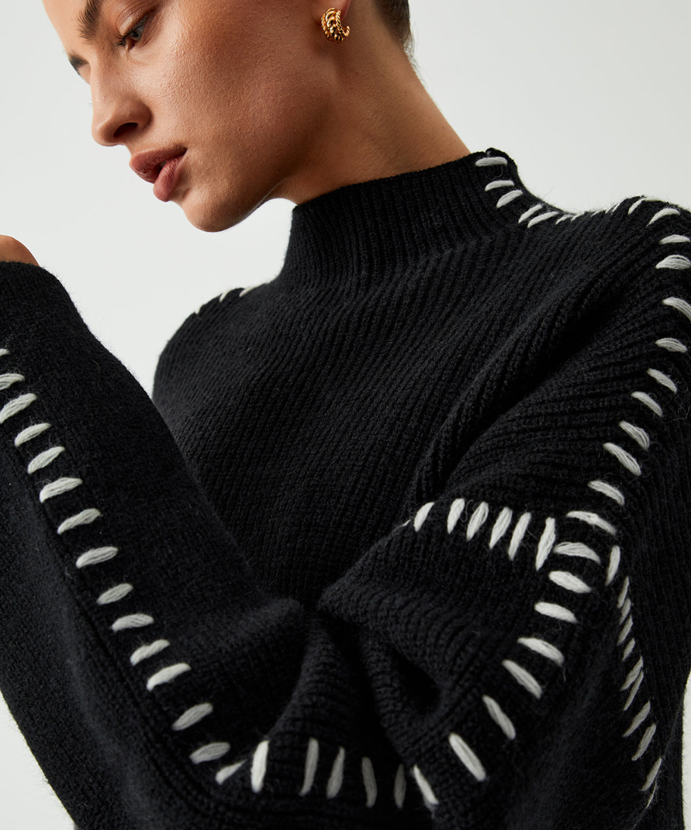 Shift The Focus Oversized Mock Neck Sweater