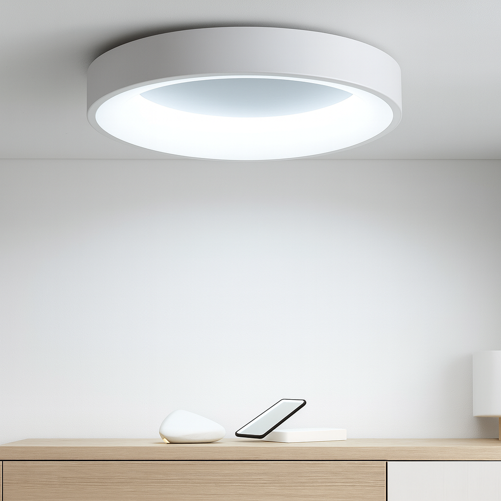Plafonnier LED Ronde Design Scandinave – Éclairage LED Énergétique pour Intérieur Moderne
